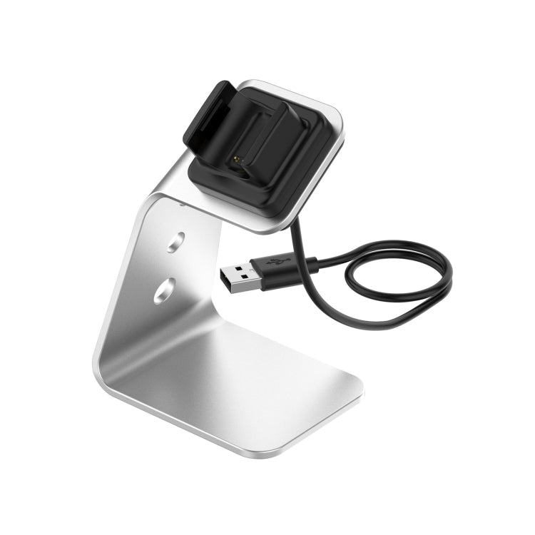 Universal Aluminum Alloy Charger Holder for Fitbit Charge 4/3/3 SE with Chip Protection and Fast Charging - Silver