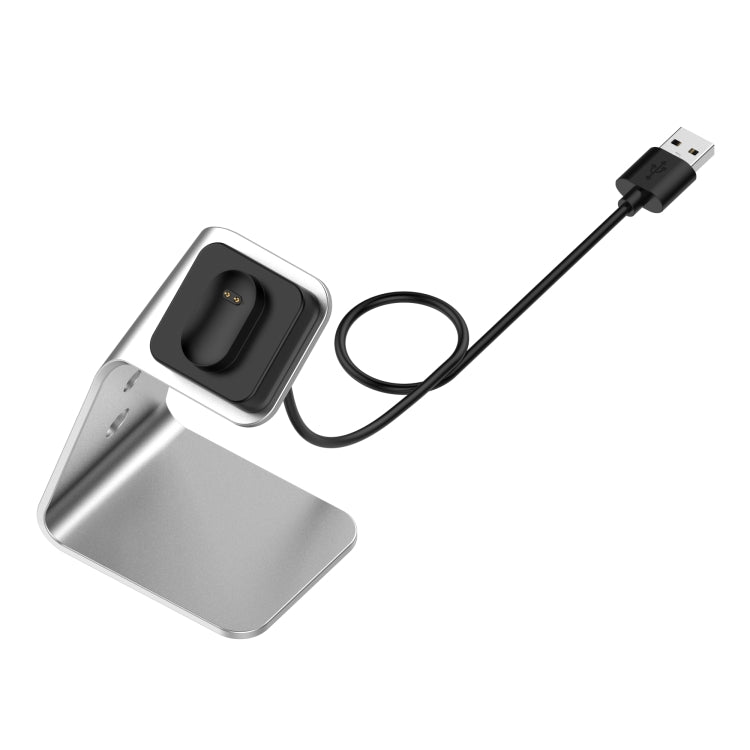 Universal Aluminum Alloy Charger Holder for Fitbit Inspire / Inspire HR / Ace 2 with Chip Protection and Fast Charging - Silver