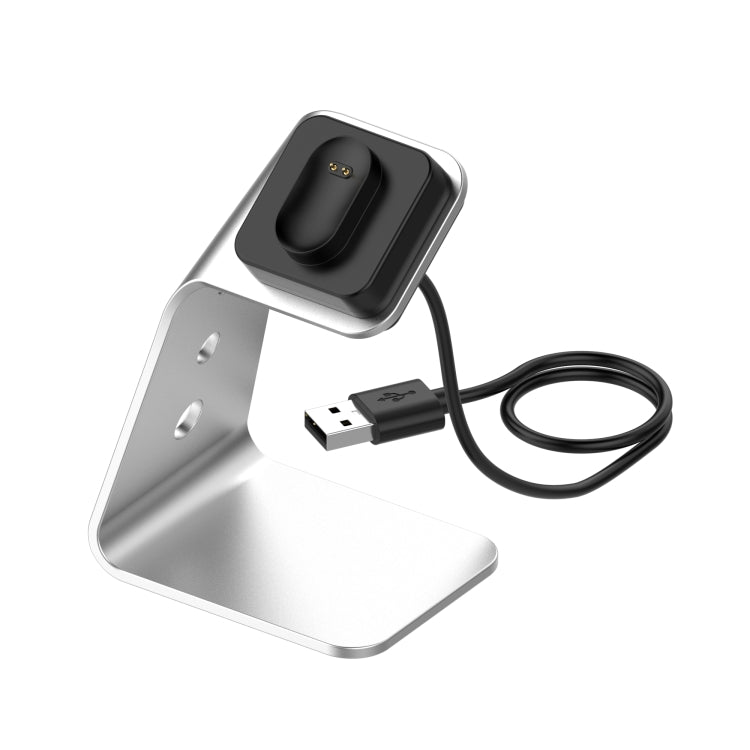 Universal Aluminum Alloy Charger Holder for Fitbit Inspire / Inspire HR / Ace 2 with Chip Protection and Fast Charging - Silver