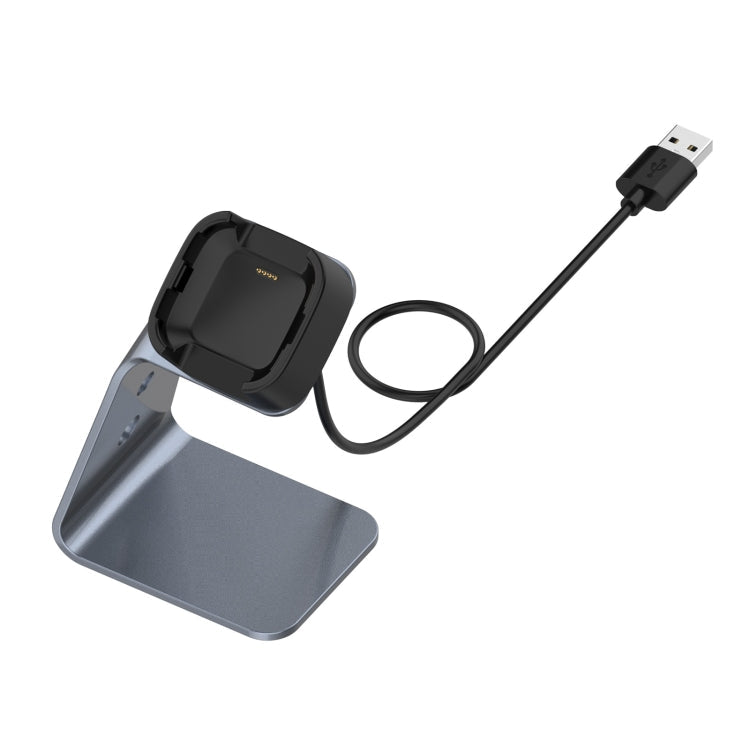 Universal Aluminum Alloy Fast Charging Charger Holder for Fitbit Versa/ Versa Lite/ Versa SE (Grey)