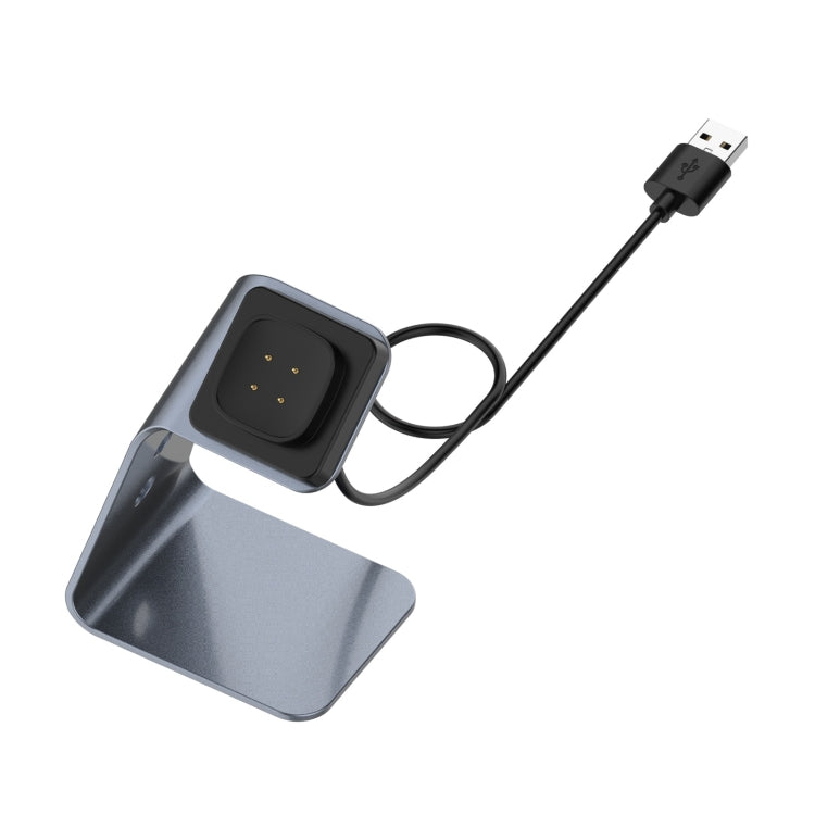 Charger Holder for Fitbit Versa 3 / Fitbit Sense with Aluminum Alloy Construction and Chip Protection, Supports Fast Charging (Grey)