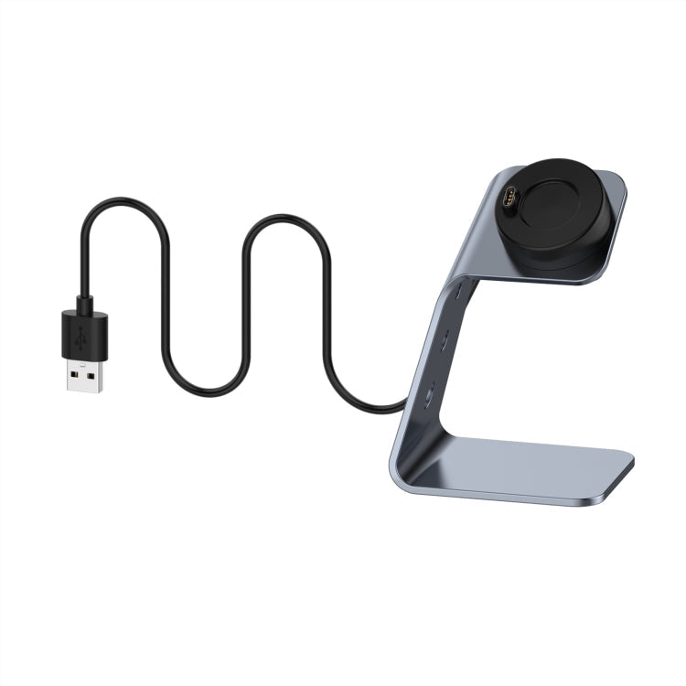 Aluminum Alloy Magnetic Charger Holder for Garmin Smartwatches - Left Interface(Grey)