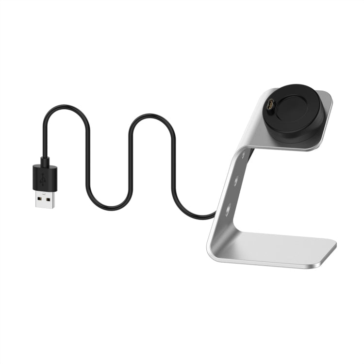 Garmin Watch Universal Aluminum Alloy Magnetic Charger Holder - Left Interface (Silver)