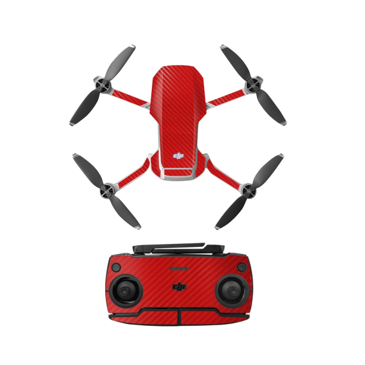 Sunnylife MM-TZ439 Waterproof PVC Drone Decorative Protective Stickers Set for DJI Mavic Mini (Carbon Texture Red)