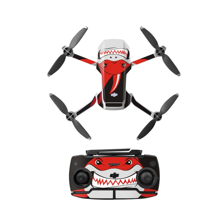 Sunnylife Shark Red Waterproof PVC Drone Body + Arm + Remote Control Decorative Protective Stickers Set for DJI Mavic Mini