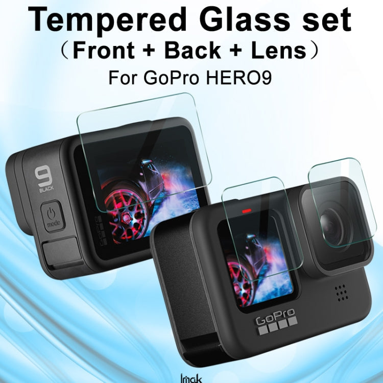 IMAK 3 in 1 Camera Lens and Screen Tempered Glass Film for GoPro HERO9