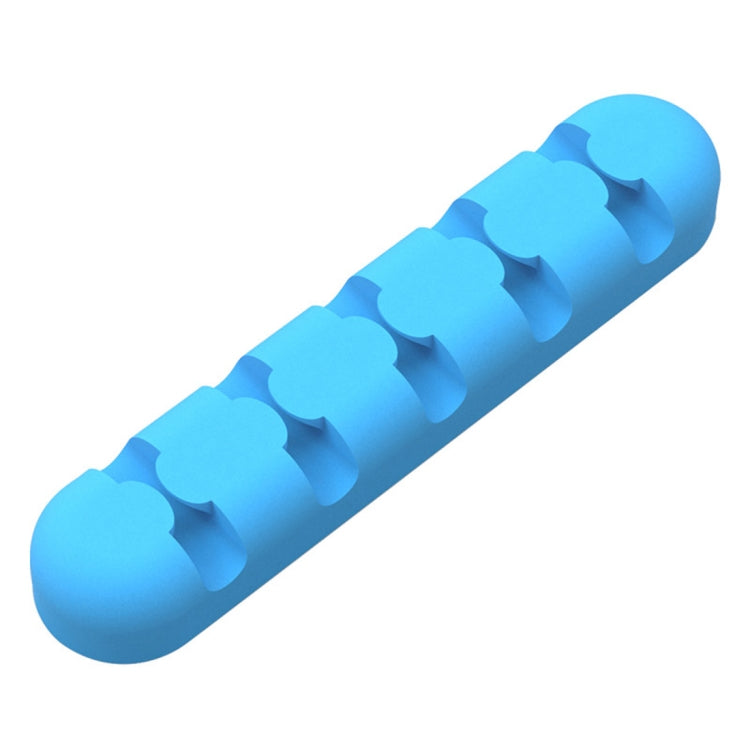 Silicone Desktop Cable Manager Winder Fixer - Blue