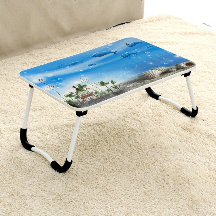 Adjustable Folding Portable Laptop Desk with W-shaped Non-slip Legs and Underwater World Design
