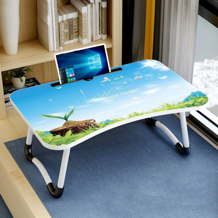Adjustable Portable Laptop Desk with W-shaped Legs and Card Slot
