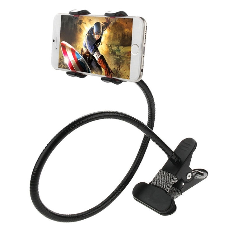 Long Arm Flexible Lazy Bracket Holder with Clamping Base (Black)