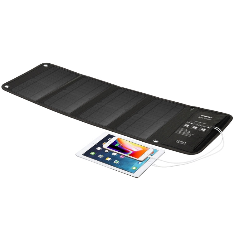 HAWEEL 28W Solar Panel Charger with Dual USB Ports - Rainproof and Portable for Outdoor Use