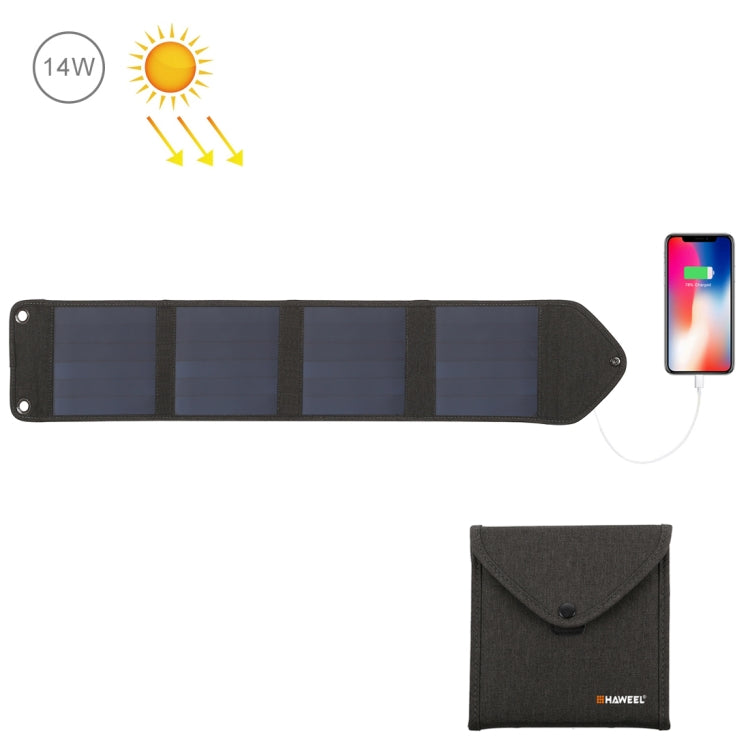 HAWEEL 14W Portable Foldable Solar Charger with USB Port