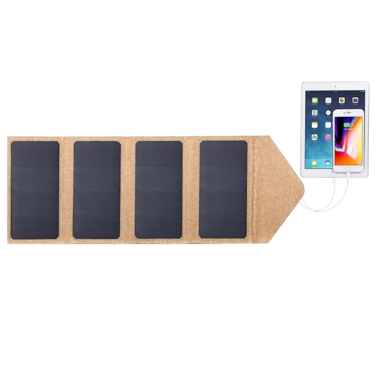 HAWEEL 28W Foldable Solar Panel Charger with Dual USB Ports - Portable and Weatherproof (Yellow)