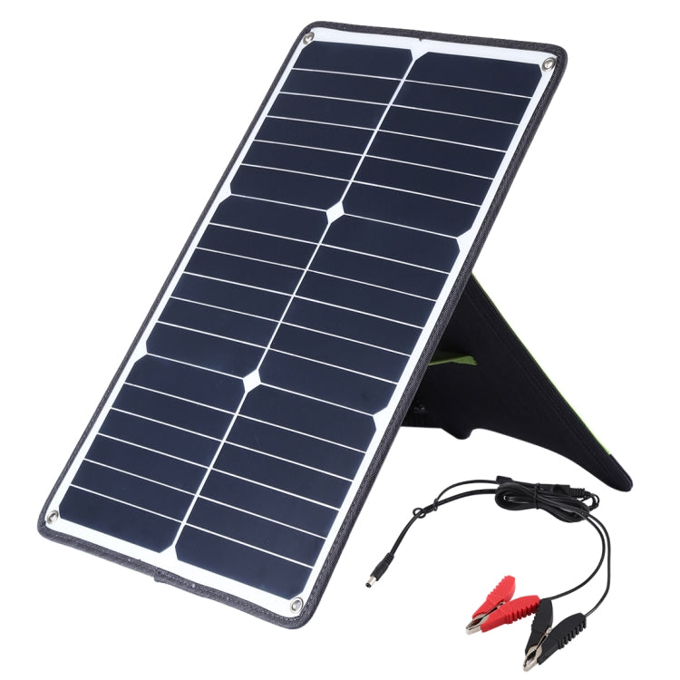HAWEEL 20W Monocrystalline Silicon Solar Power Panel Charger with USB Port, Holder, and Tiger Clip