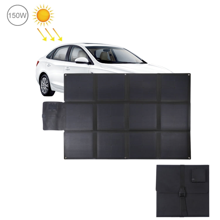 HAWEEL 150W 12-Fold ETFE Solar Panel Charger with USB and DC Output - Black