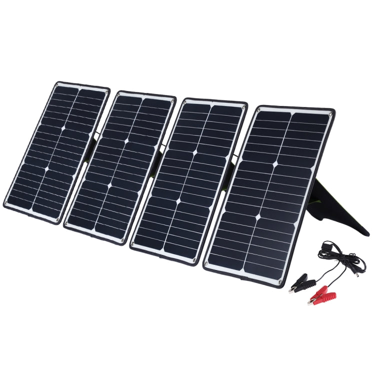 HAWEEL 4 PCS 20W Monocrystalline Silicon Solar Power Panel Charger with USB & Holder (Black)