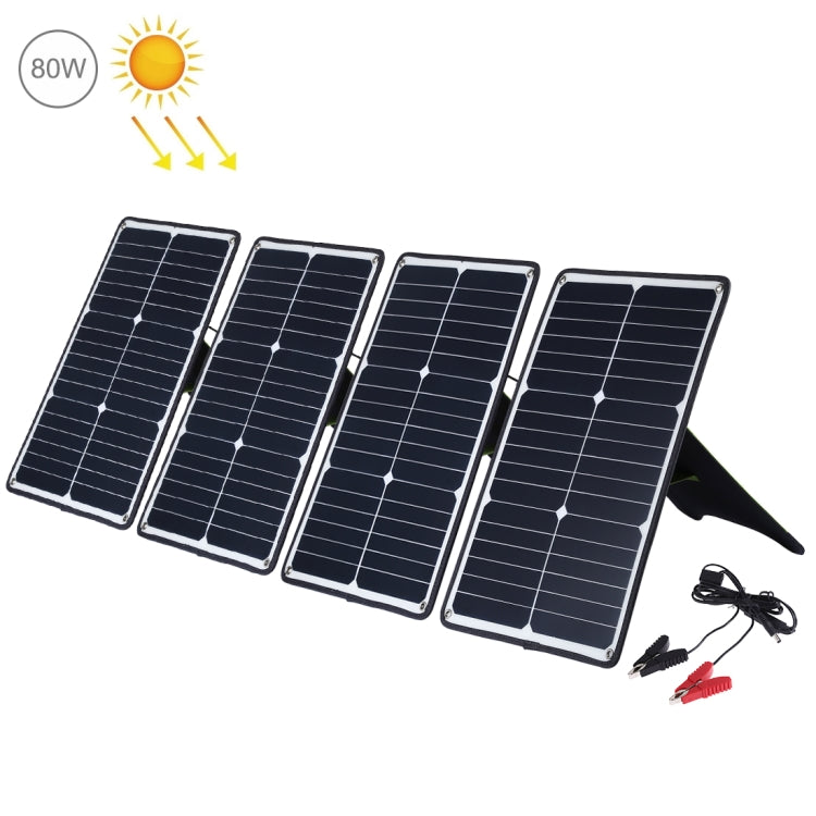 HAWEEL 4 PCS 20W Monocrystalline Silicon Solar Power Panel Charger with USB & Holder (Black)