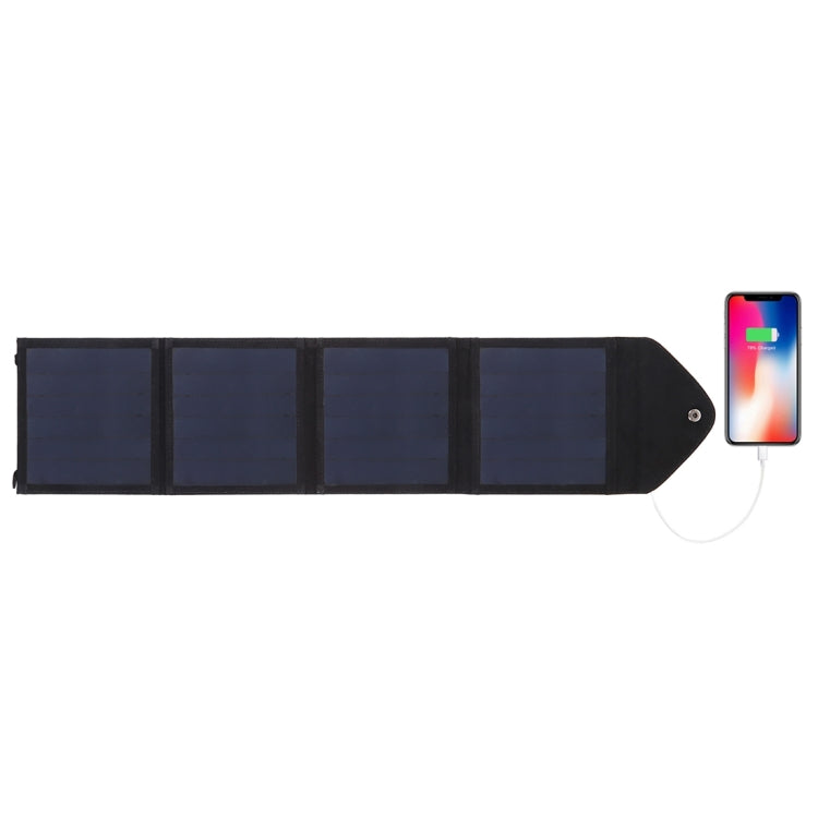 Ultrathin Foldable Solar Panel Charger with Stable Voltage Output and 5V / 2.2A USB Port, Black