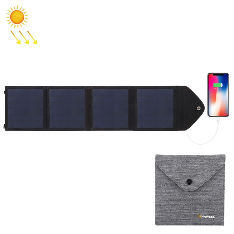 Ultrathin Foldable Solar Panel Charger with Stable Voltage Output and 5V / 2.2A USB Port, Black