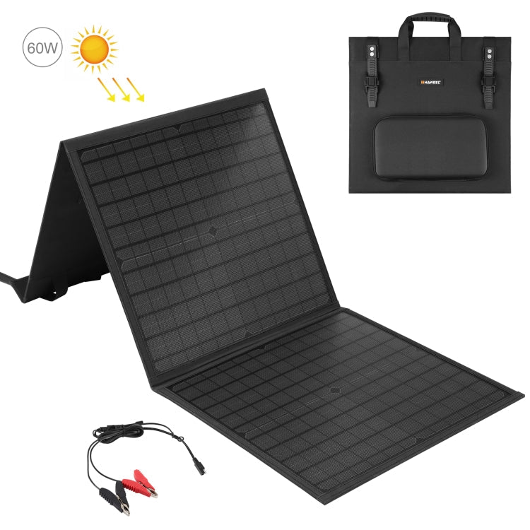 Foldable 60W Solar Panel Charger Bag by HAWEEL (Black)