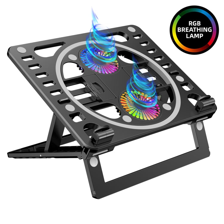 HAWEEL RGB Laptop Cooling Stand with Adjustable Height and Dual Fans