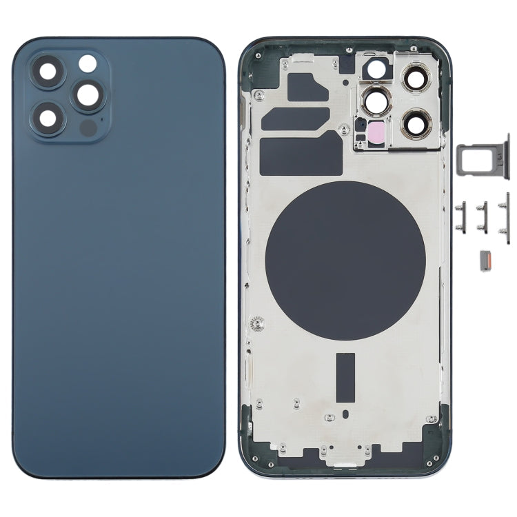 Replacement Back Cover with SIM Card Tray & Side Keys & Camera Lens for iPhone 12 Pro (Blue)