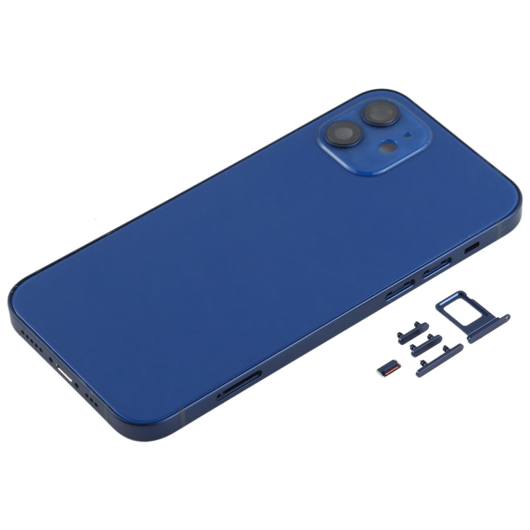 Blue Back Housing Cover Kit with SIM Card Tray & Side Keys for iPhone 12