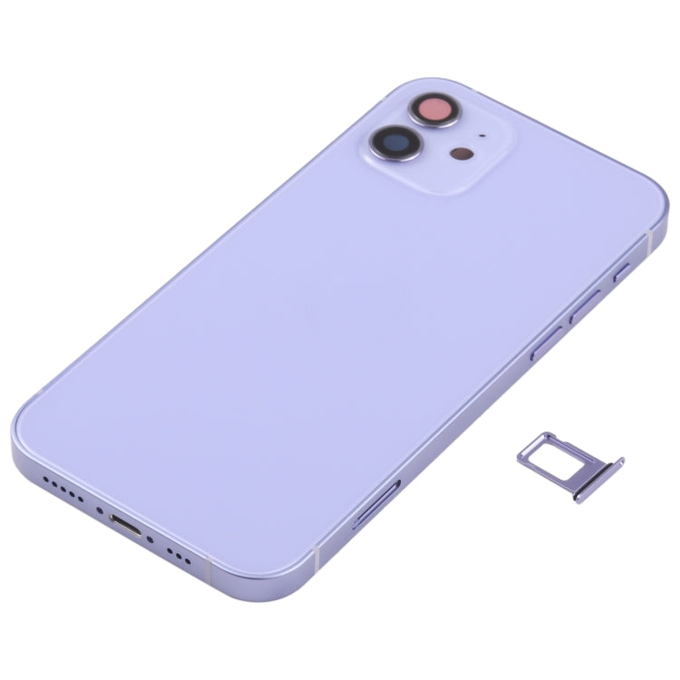 Battery Back Cover Replacement with Wireless Charging Module for iPhone 12 (Purple)