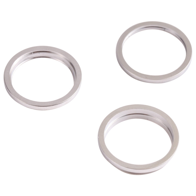 3 Piece Metal Rear Camera Lens Protector Hoop Ring for iPhone 13 Pro (White)