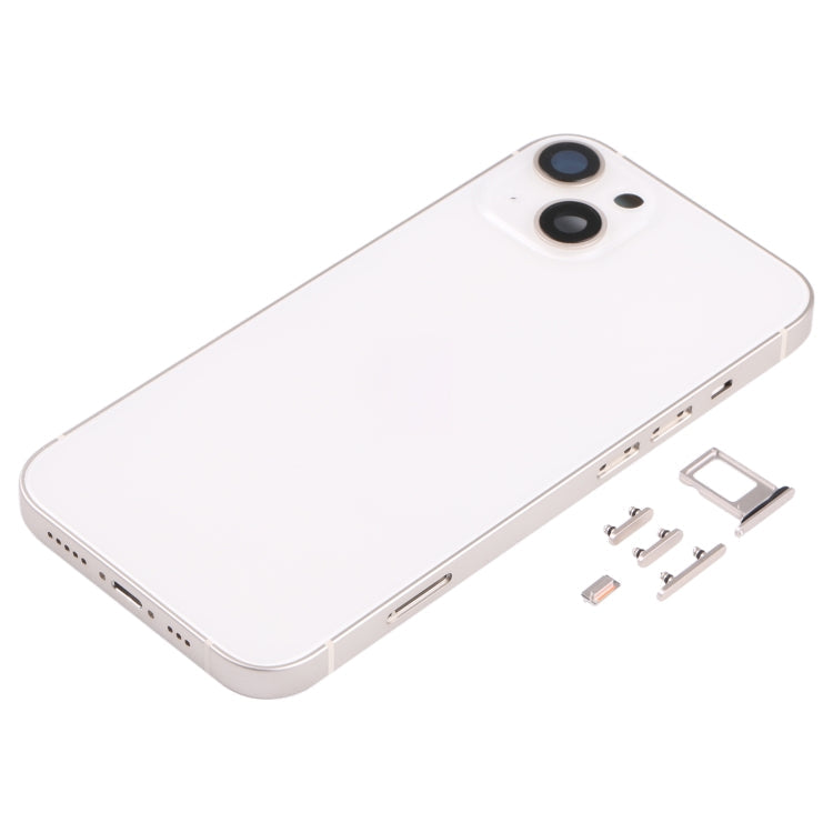 White Back Housing Cover with SIM Card Tray, Keys, and Camera Lens for iPhone 13