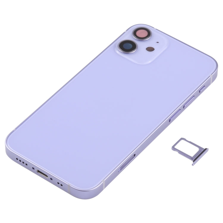 Purple Battery Back Cover with Complete Replacement Kit for iPhone 12 Mini
