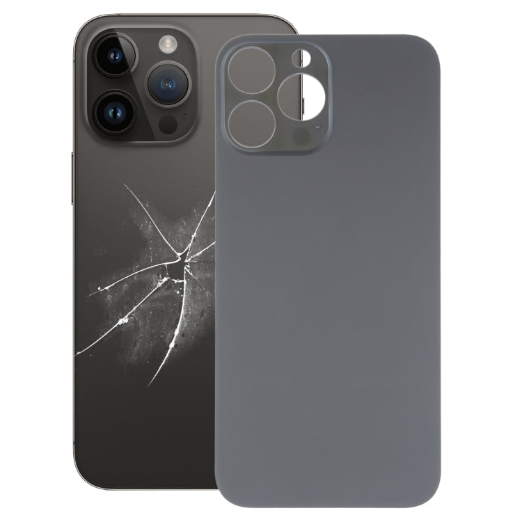 Sleek Black Glass Back Battery Cover for iPhone 14 Pro Max
