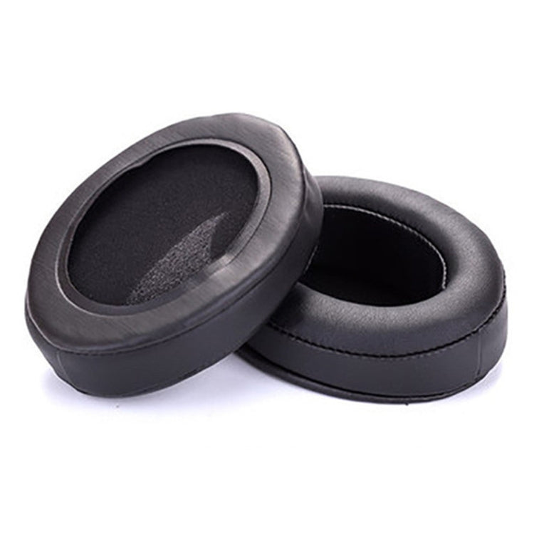 Oval Leather Beveled Headphone Protective Case for Brainwavz HM5 / Philip SHP9500 (Black)