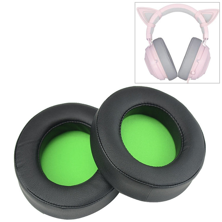 2 Pieces of Replacement Earpads for Razer Kraken 7.1 V2 Pro Headphones with Cushion Sponge and Green Net Cover Earmuffs