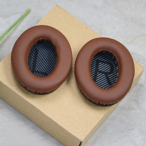 Soft Earmuff Headphone Jacket for BOSE QC2 / QC15 / AE2 / QC25 / QC35 (Black Brown) with LR Cotton