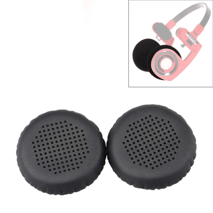 2-Piece Black Protein Leather Headphone Protective Covers for KOSS PP / SP with Perforated Ventilation