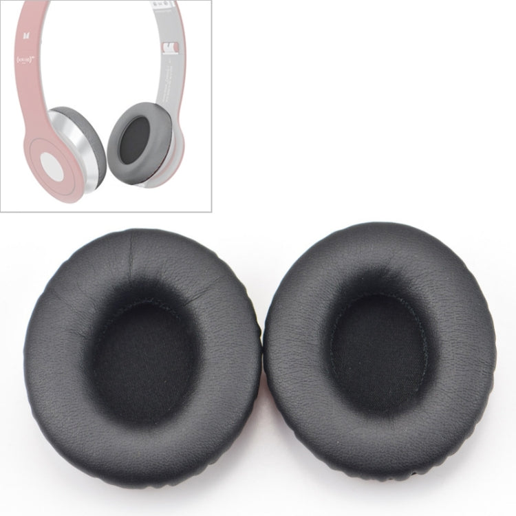 Black Leather Earmuff Covers for Beats Solo HD / Solo 1.0 Headphones