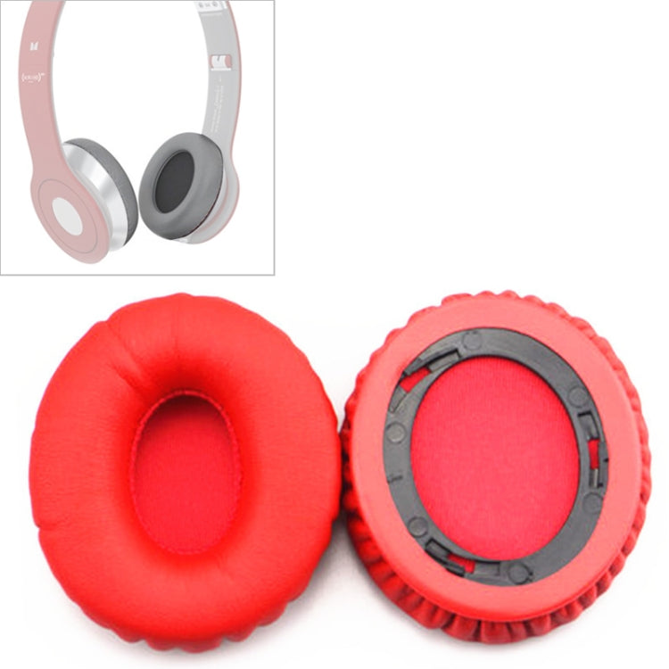 Red Leather Cover Sponge Earmuffs for Beats Solo HD/Solo 1.0 (2 PCS)