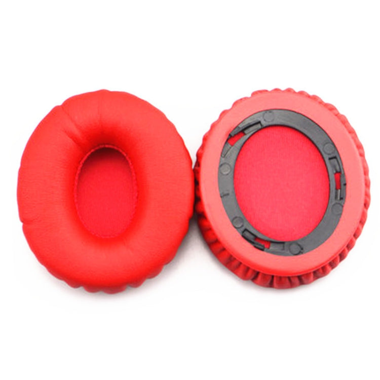 Red Leather Cover Sponge Earmuffs for Beats Solo HD/Solo 1.0 (2 PCS)