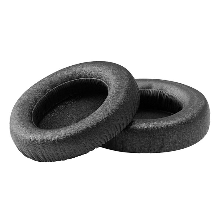2-Piece Black Imitation Leather + Sponge Earmuffs for ATH WS550 Headphones