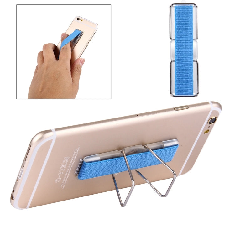 Adjustable Mini Phone/Tablet Holder Stand with Slim Finger Grip - Blue (7.3 x 2.2 x 0.3 cm)
