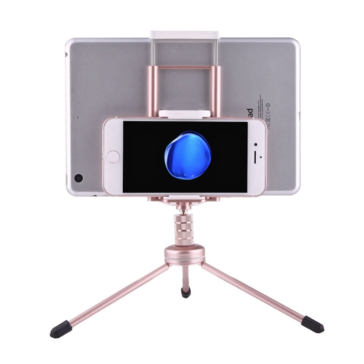 Aluminum Alloy Tripod Mount Stand for Smartphones, Tablets & Cameras (Rose Gold)