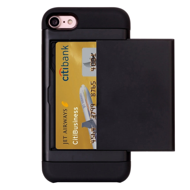 iPhone 8 & 7 Black Slide Style TPU + PC Combination Case with Card Slot