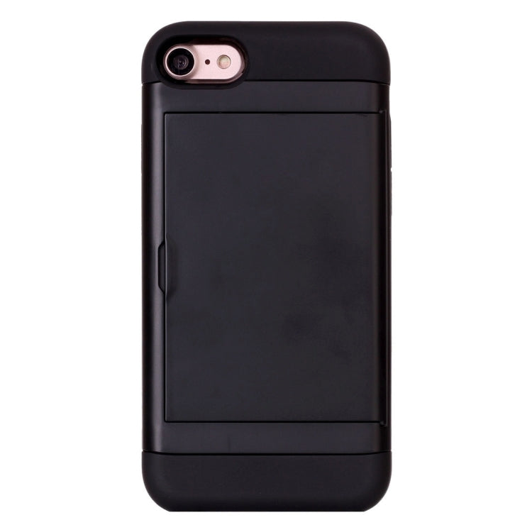 iPhone 8 & 7 Black Slide Style TPU + PC Combination Case with Card Slot