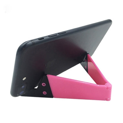 Pink V Shaped Universal Mobile Phone and Tablet Holder with Folding Design