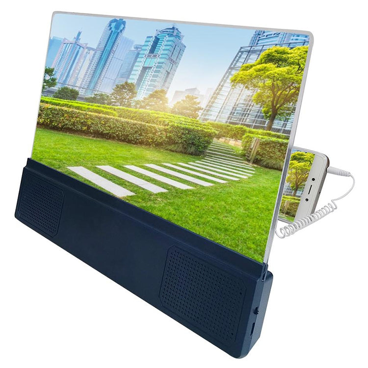 F5 12 inch Universal Mobile Phone Screen Amplifier with Stand & Speaker