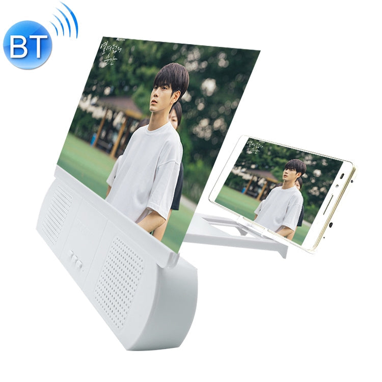F9 10 inch Universal Chargeable HD Video Amplifier with Bluetooth Speaker (White)