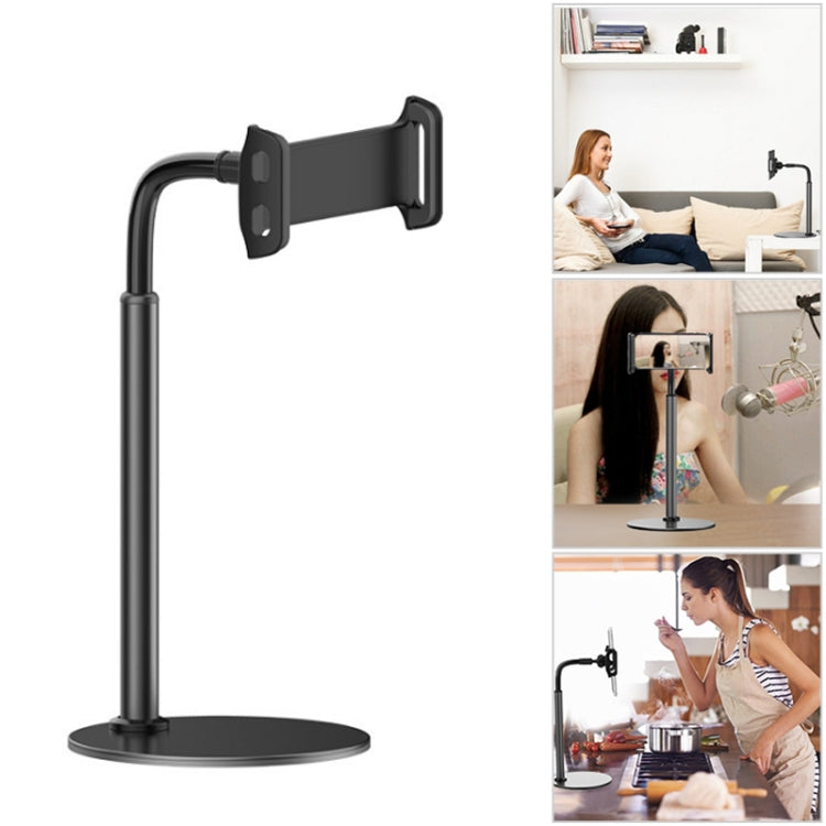 Flexible Rotatable Aluminum Alloy Desktop Stand for 4.7-12.9 inch Mobile Phones/Tablets (Black)