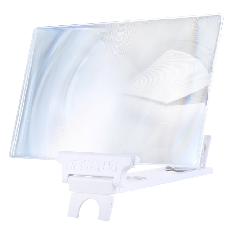 12 inch Foldable 3D Mobile Phone Screen Magnifier with Lazy Stand (White)