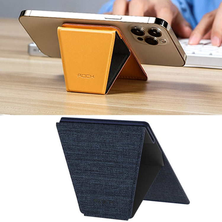 ROCK RPH0968 PU Leather Magnetic Card-Holder Stand for iPhone 12 Series (Blue)